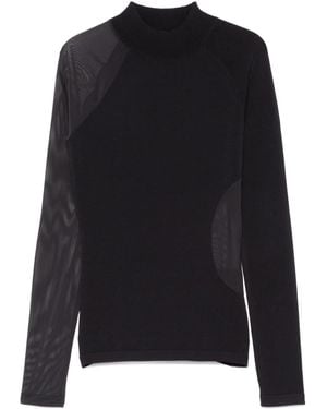 Y-3 Oberteil Mit Mesh-Detail - Schwarz