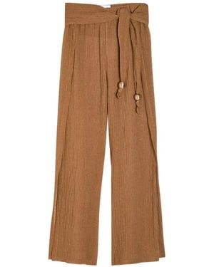 Lisa Marie Fernandez Bead Tie Trousers - Brown