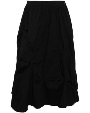 B+ AB Gathered Midi Skirt - Black