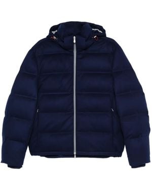 Brunello Cucinelli Gewatteerd Jack Met Capuchon - Blauw
