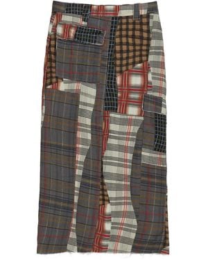 Bimba Y Lola Midirock im Patchwork-Look mit Klappentasche - Grau