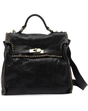 Campomaggi Ginevra Studded Leather Tote Bag - Black