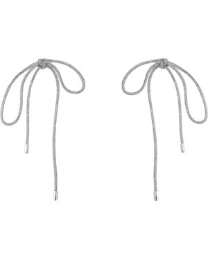 Area Pendientes Largos Con Nudo De Cristal - Metálico