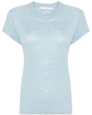 IRO Third Short-Sleeve Linen T-Shirt - Blue