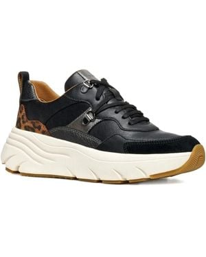 Geox Zapatillas Diamanta con estampado de leopardo - Negro
