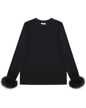 Sleeper Feather-Cuffs Jersey T-Shirt - Blue