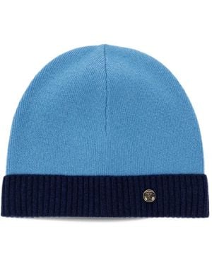 Versace Wool & Cashmere Knit Beanie - Blue