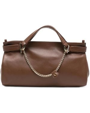Orciani Chain-Detail Leather Shoulder Bag - Brown
