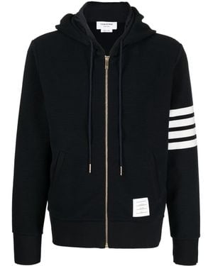 Thom Browne 4-Bar Zip-Up Hoodie - Black