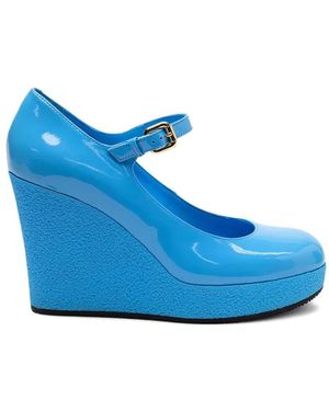 Hogan H449 Lace-Up Platform Boots - Blue
