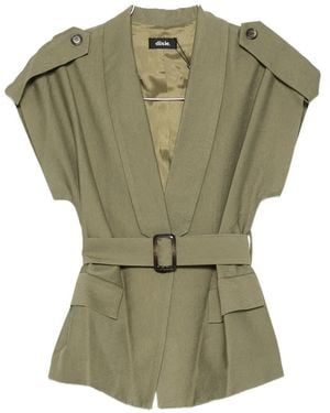 Dixie Belted Cap-Sleeve Jacket - Green