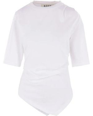 Rohe Asymmetrical Cotton T-Shirt - White
