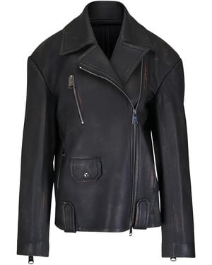 KHAITE Catalina Leather Jacket - Black