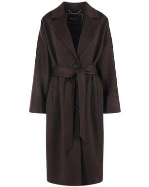 Kiton Belted Cashmere Coat - Black