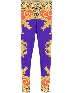Versace Printed Leggings - Purple