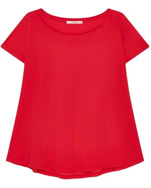 Maliparmi Boat-Neck A-Line T-Shirt - Red