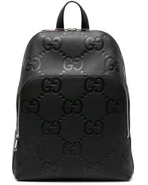 Gucci Large Jumbo Gg Leather Backpack - Black