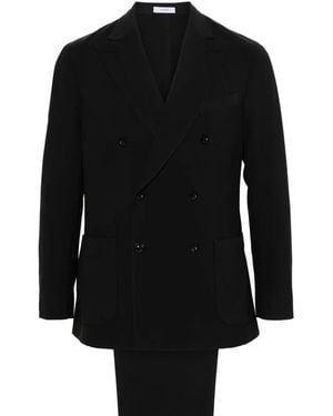 Boglioli Double-Breasted Wool Suit - Black