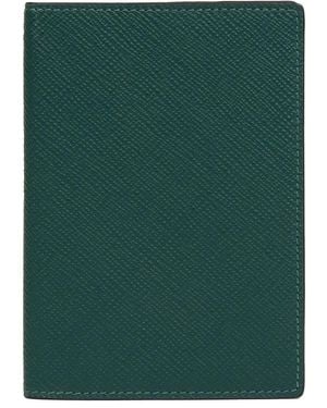 Smythson Fold-Over Passport Cover - Green