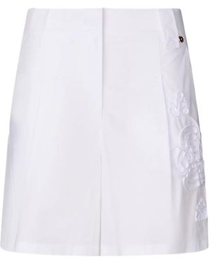 Liu Jo Embroidery Poplin Shorts - White