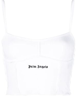 Palm Angels Classic Logo Rib Vest Top - White