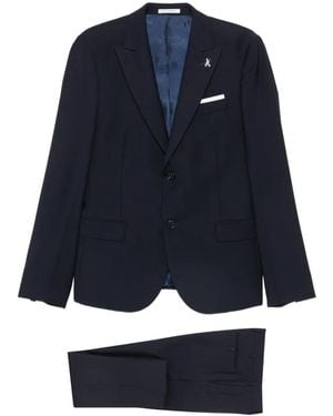 Daniele Alessandrini Textured Single-Breasted Suit - Blue