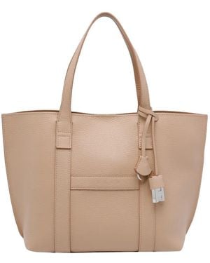 Hogan Small Script Leather Shoulder Bag - Natural