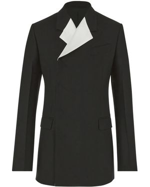 Ferragamo Double-Breasted Wool Blazer - Black