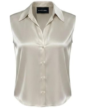 Ralph Lauren Satin-Finish Blouse - Grey