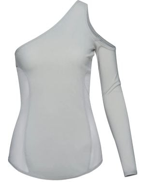 Issey Miyake One-Shoulder Long-Sleeve Shirt - Gray