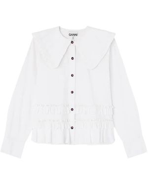 Ganni Regular Solid Shirt - White