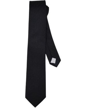 Tagliatore Micro-Pattern Silk Tie - Blue