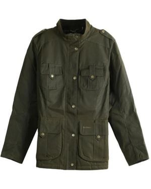 Barbour Winter Defence Waxed Multi-Pocket Jacket - Green