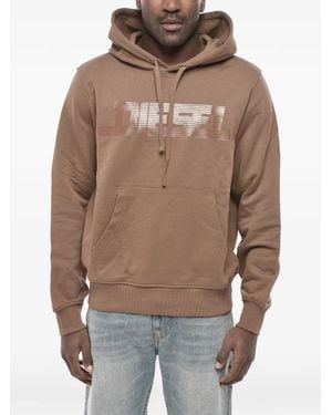 DIESEL Logo-Print Hoodie - Brown