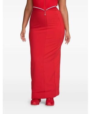 Nike Zip-Front Panelled Maxi Skirt - Red