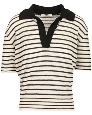 Barena Striped V-Neck T-Shirt - Black