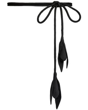 Erdem Flower Wrap Belt - Black