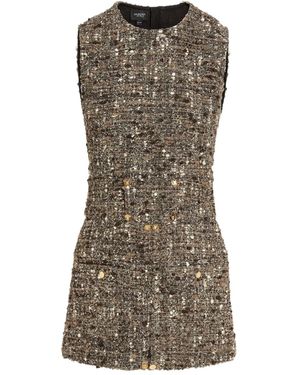 Giambattista Valli Vestido Corto Con Botones - Gris