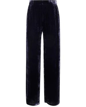 BIANCO LEVRIN Velvet elasticated-waist trousers - Blau