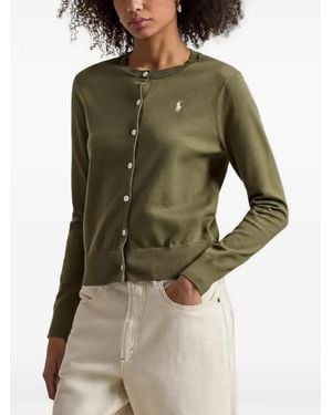 Polo Ralph Lauren Cárdigan Con Logo Bordado - Verde