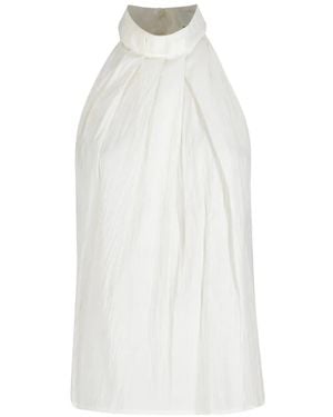 Tela Inca Halte-Neck Sleeveless Top - White