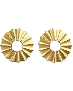 NANACODE Sun-Motif Pleated Earrings - Metallic