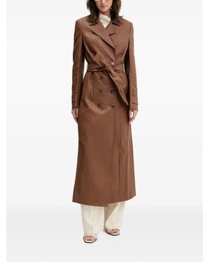 Bardot Manteau Croisé À Taille Ceinturée - Brown