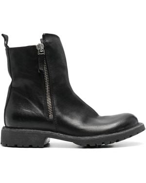 Moma Tronchetto Leather Ankle Boots - Black