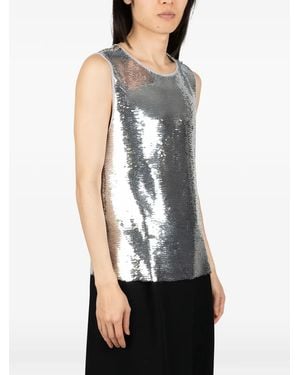 Niccolò Pasqualetti Sequin-Embellished Sleeveless Blouse - White