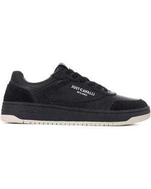 Just Cavalli Logo-Print Trainers - Black