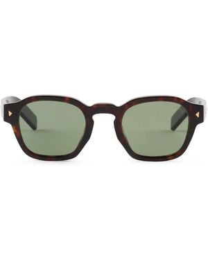 Prada Sunglasses With Iconic Metal Plaque - Red