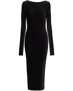 Balmain Langes Samtkleid - Schwarz