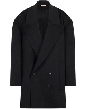 The Mannei Double-Breasted Oversized Coat - Black