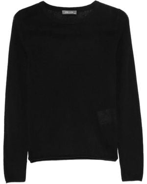 Philo-Sofie Cashmere Contrast-Stitch Crew-Neck Top - Black
